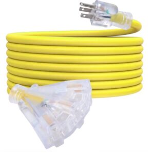 100FT Extension Cord Waterproof with Lighted end Outdoor Extension Cord
