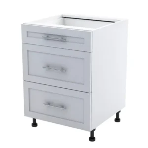White Shaker 24” Base Drawer Kitchen Cabinet