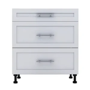 White Shaker 30” Base Drawer Kitchen Cabinet