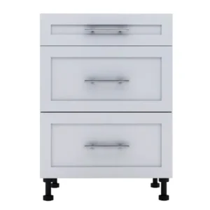 White Shaker 24” Base Drawer Kitchen Cabinet