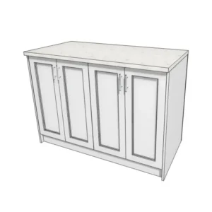 48 Inch Kitchen Island with 24 inch Doors and Cabinets