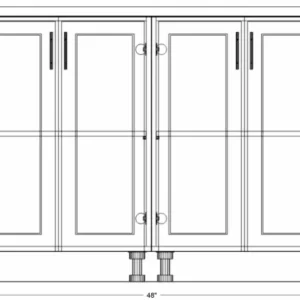 48 Inch Kitchen Island with 24 inch Doors and Cabinets