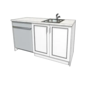 60 Inch Kitchen Island for Sink and Dishwasher