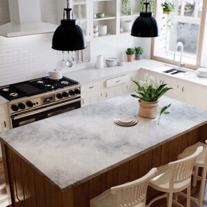 60×34 Horizon Clouds Quartz Island Countertop (Ready to Install)