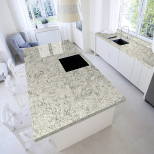 60×34 Moonlit sand Quartz Island Countertop (Ready to Install)