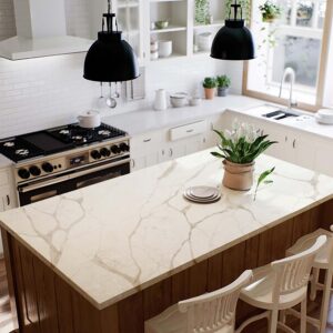 60×34 Sahara Veins Quartz Island Countertop (Ready to Install)