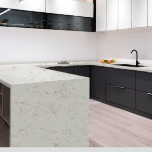 60x26 Quartz Snow Night Polished Countertop (Ready to Install)