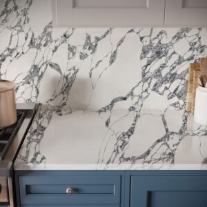 60x26 Quartz Snow Terrain Polished Countertop (Ready to Install)