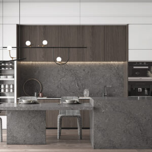 60x26 Quartz Thunder Cloud Polished Countertop (Ready to Install)