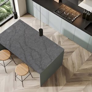 60×34 Thunder Cloud Quartz Island Countertop (Ready to Install)