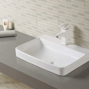 Stack Ceramic Bathroom Basin Vanity Sink Above Counter Top Mount Bowl