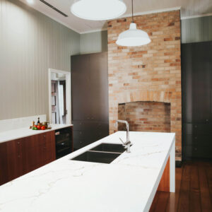 125x34 Gold Standard Quartz Polished Island Countertop (Ready to Install)