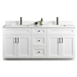 Artisan 72″ Double Sink Free Standing Bathroom Solid Pinewood Vanity