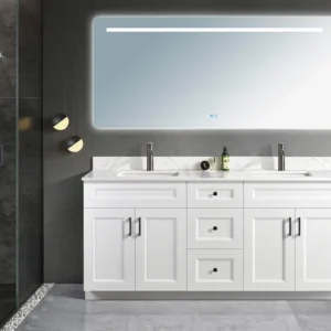 Artisan 72″ Double Sink Free Standing Bathroom Solid Pinewood Vanity
