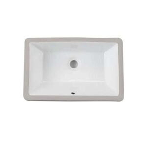 Square Undermount Basin Sink with Overflow (16