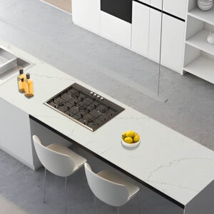 125x26 Light Streaks Quartz Countertop (Ready to Install)