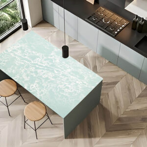 60x34 Tsunami Quartz Island Countertop (Ready to Install)