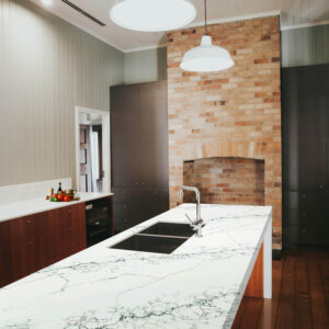 125x34 White Alps Quartz Polished Island Countertop (Ready to Install)